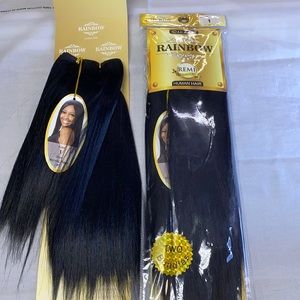 Rainbow Remi Quality Human Hair 8” color 1 Yaki